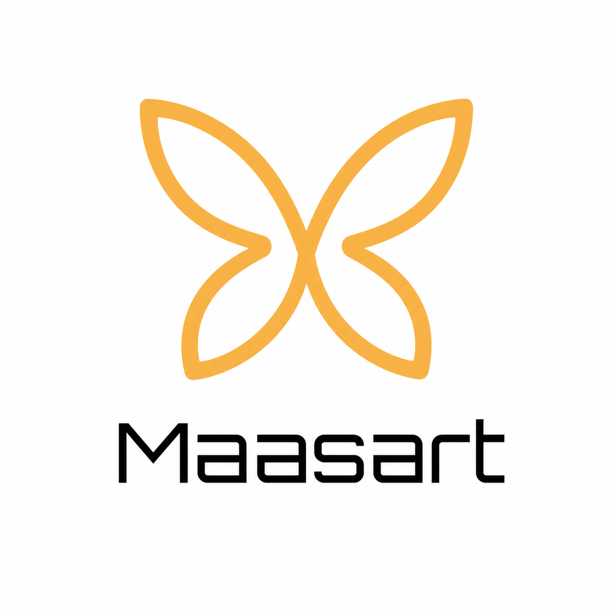MAASART logo — two hearts forming an infinite shape that unfolds into a butterfly